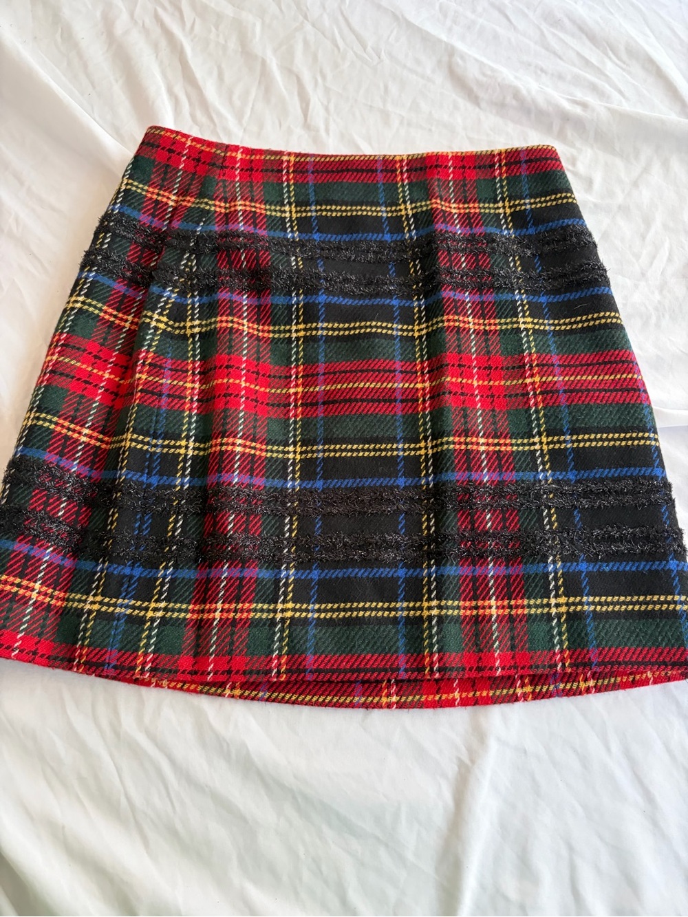 J. Crew Red Plaid Mini Skirt with Blue & Green Accents Size 6